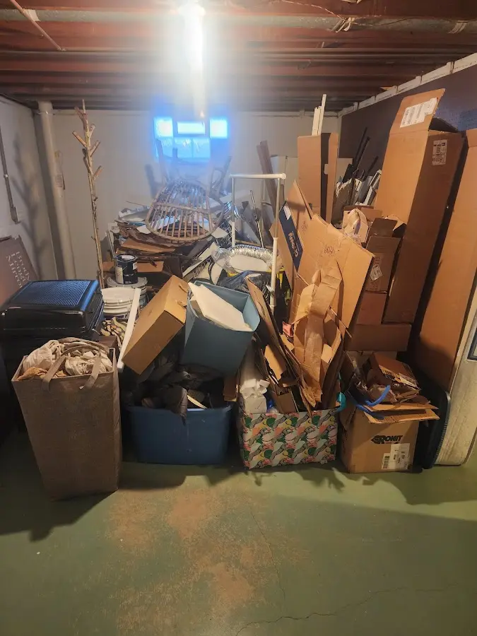 Roll-off dumpster container at job site for 8 Yard Dumpster Rental in Burke Centre